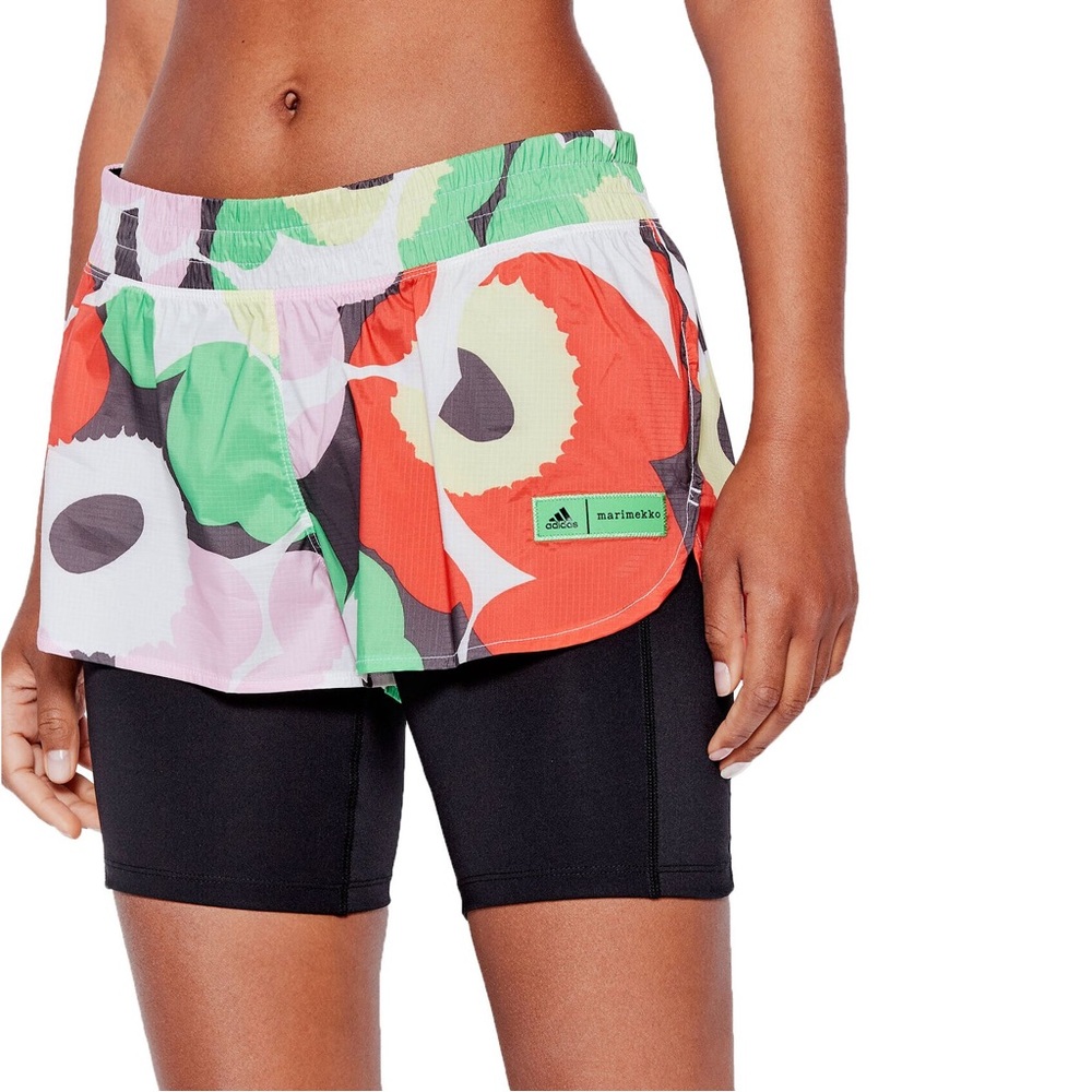 Adidas x Marimekko 2-in-1 Running Shorts Size Large - Picture 2 of 10